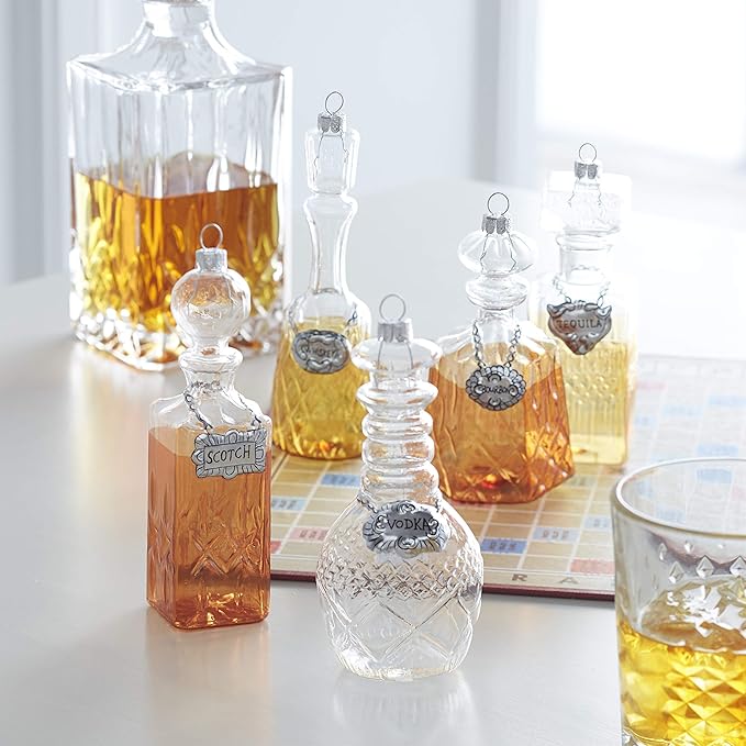 Vintage Glass Decanter Ornament Set of 5 by Eric Cortina-1