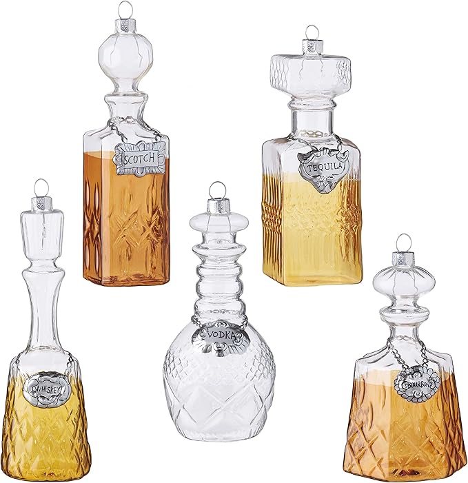 Vintage Glass Decanter Ornament Set of 5 by Eric Cortina-0